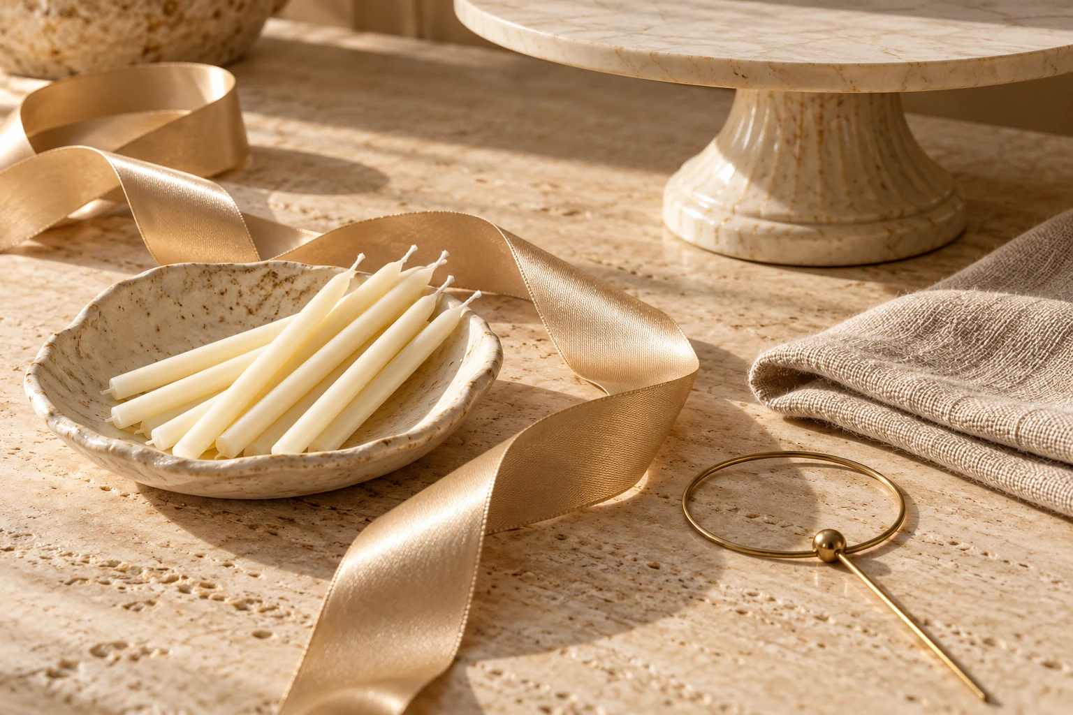 Satin ribbon and considered celebration details